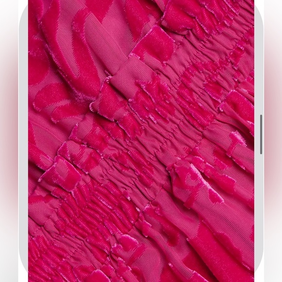 SHOSHANNA,Arlene Tiered Exquisite Velvet Mini-dress In Fuchsia,Fabulous!Size 12 - Picture 10 of 16